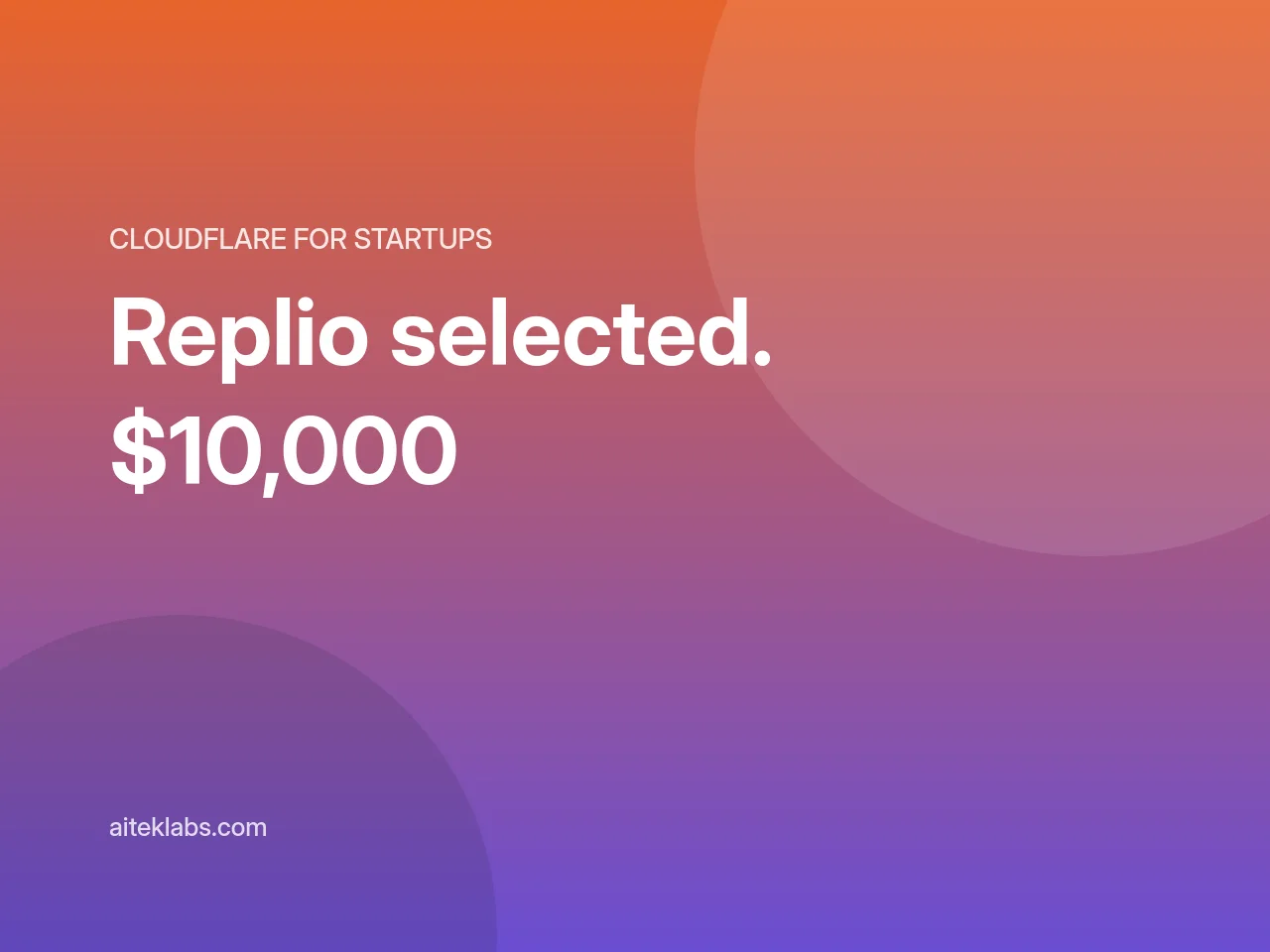Replio joins Cloudflare for Startups