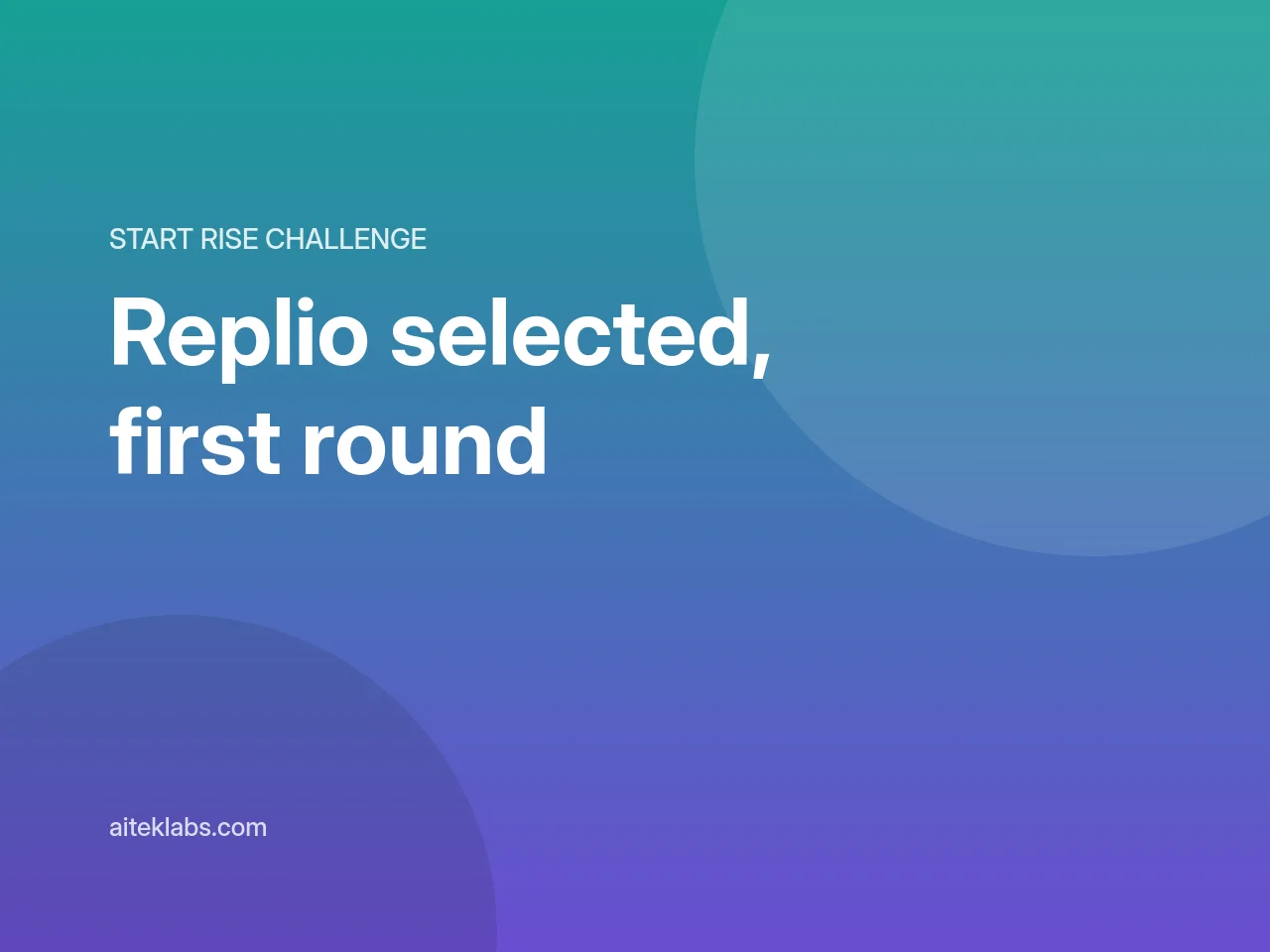 Replio seleccionado para el START Rise Challenge, UAlg Tec Campus Faro